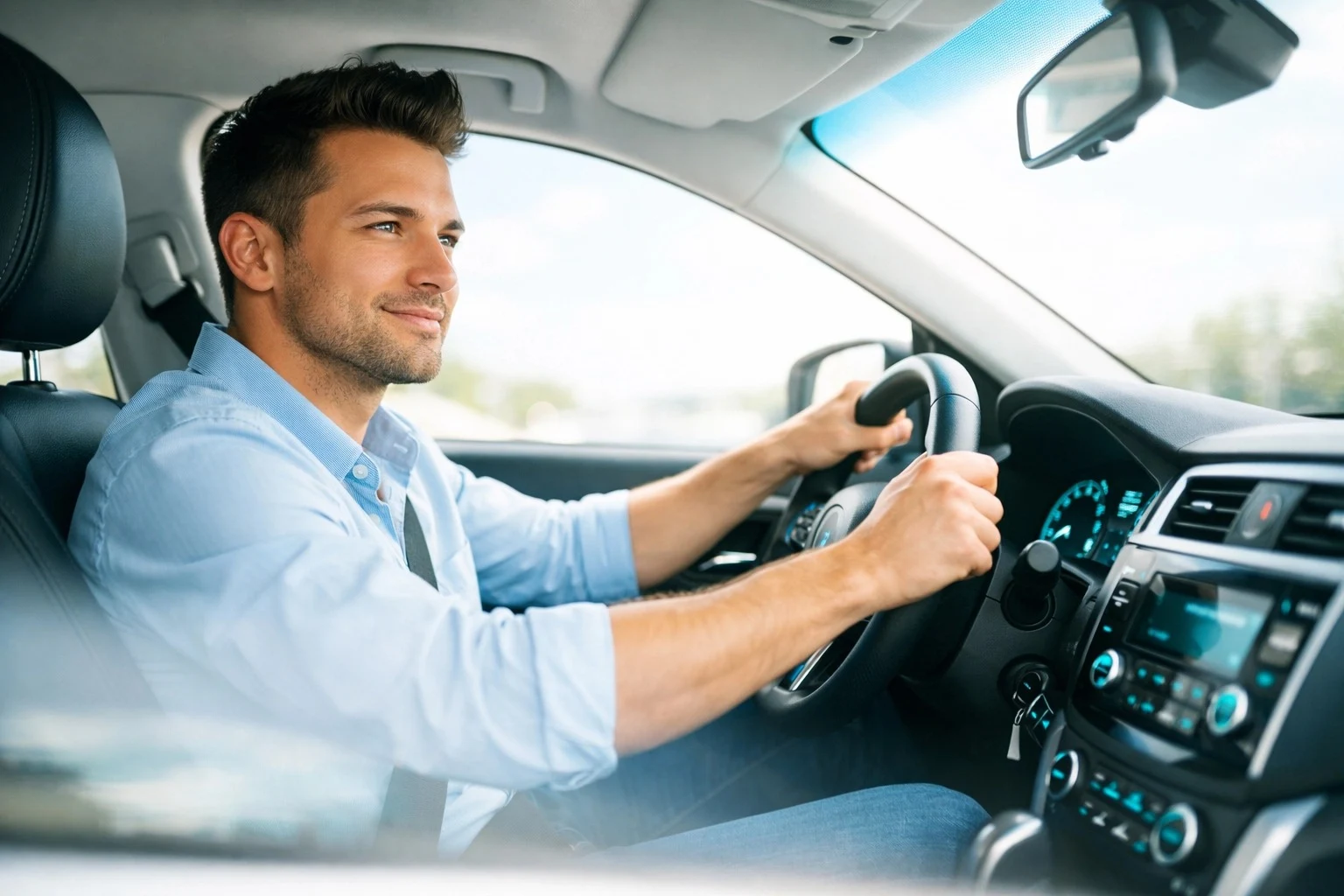 A driver feeling confident behind the wheel